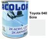 Автоемаль акрилова "Toyota 040 Біла, ACOLOR" (1л) [Аколор]
