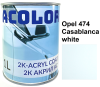 Автоемаль акрилова "Opel 474 Casablanca white, ACOLOR" (1л) [Аколор]