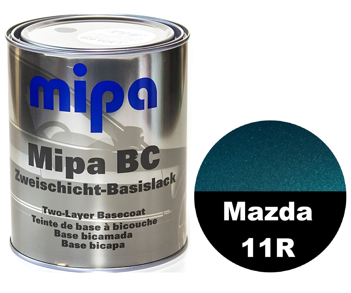 Базова автоемаль "Mipa 11R Mazda Sparkle green met" 1л (металік) [Міпа Мазда 11Р Спаркл грін мет]