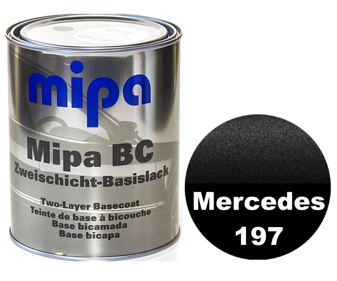 Базова автоемаль (металік) "Mipa Mercedes 197 Obsidianschwarz" 1л [Міпа Мерседес 197 Обсидіаншварц]