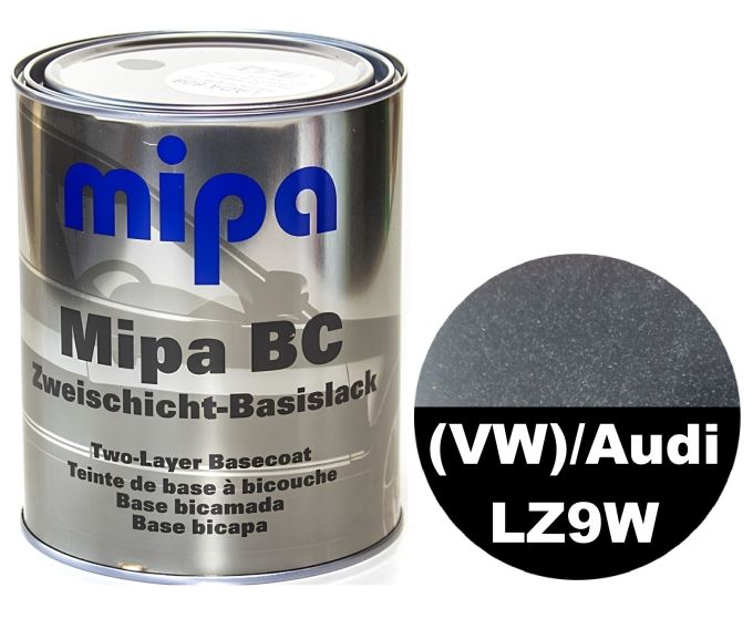 Базова автоемаль (металік) "Mipa Volkswagen/Audi (VW) LZ9W Ebonyshwarz" 1л [Міпа Фольксваген/Ауді ЛЗ9В Ебонішварц]
