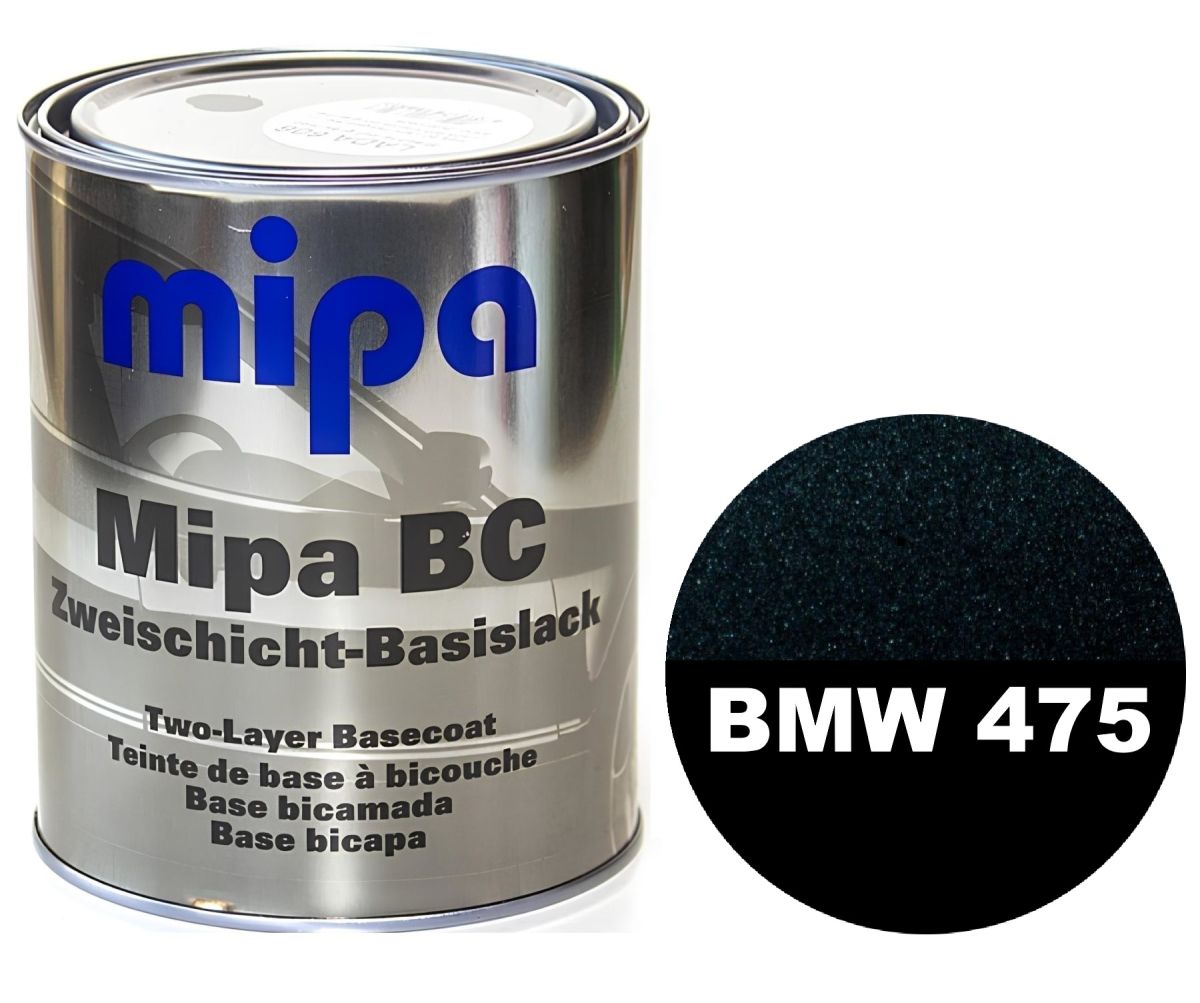 Базова автоемаль "Mipa 475 BMW Blacksapphire pearl" 1л (металік) [Міпа БМВ 475 Чорний сапфір]