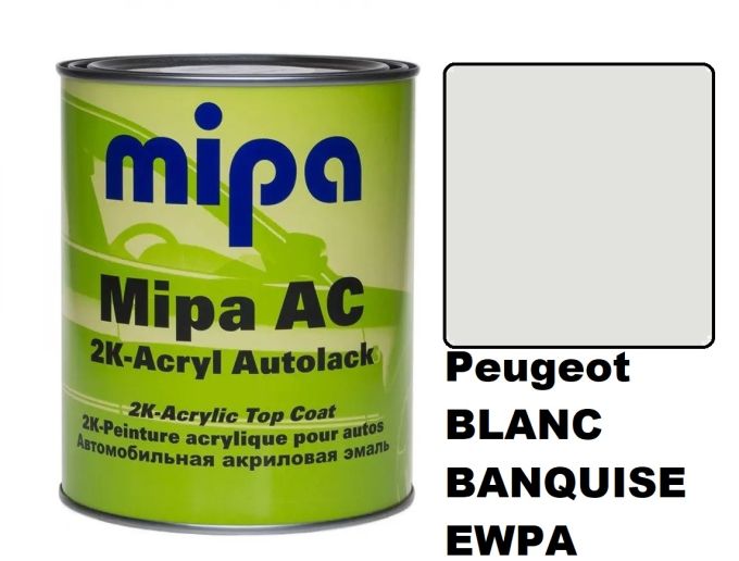 Автоемаль акрилова "Peugeot BLANC BANQUISE EWPA Mipa" 1л [Міпа ПЕЖО ЕВПА Бланш Банкіз]