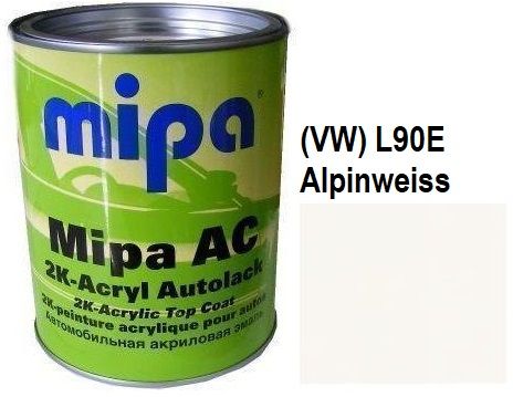 Автоемаль акрилова "(VW) L90E Volkswagen/Audi Alpinweiss Mipa" 1л [Міпа Фольксваген/Ауді (ВВ) Л90Е Альпінвеіс]