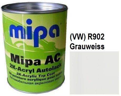 Автоемаль акрилова "(VW) R902 Volkswagen/Audi Grauweiss Mipa" 1л [Міпа Фольксваген/Ауді (ВВ) Р902 Граувеіс]